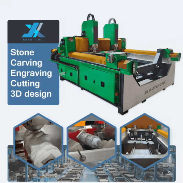 JX-Heavy-Duty-Marble-Granite-Countertop-Cutting-Engraving-Polishing-CNC-Stone-Machine-Router-ATC-for-Column-Cylinder-Pillar - Image 4