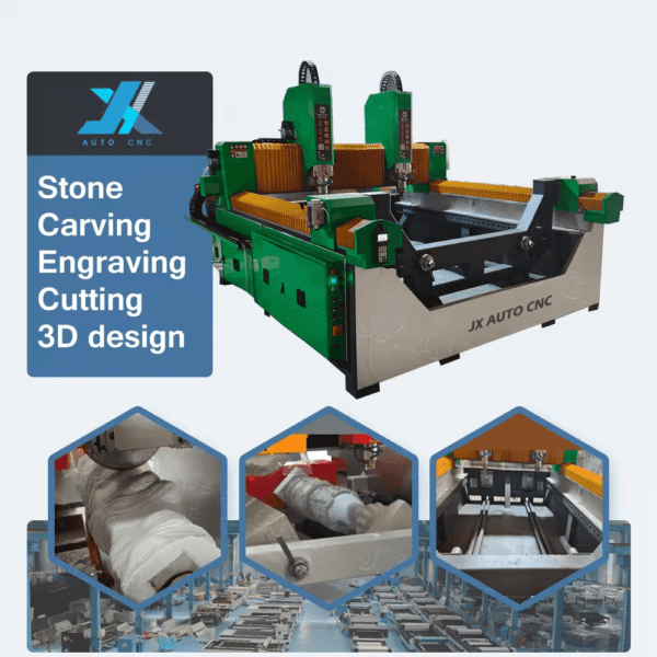 JX-Heavy-Duty-Marble-Granite-Countertop-Cutting-Engraving-Polishing-CNC-Stone-Machine-Router-ATC-for-Column-Cylinder-Pillar - Image 3
