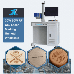 JX-RF Galvo 30w/40W/50w/60w/70w/100w CO2 Laser Marking Machine for ABS PVC Plastic Leather Amber Gemstone Wood