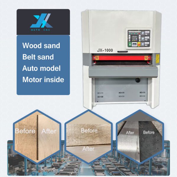 JX Industrial Heavy Duty Mdf Solid Wood Board Door Woodworking Drum Wide Belt Sander Machine - Image 3