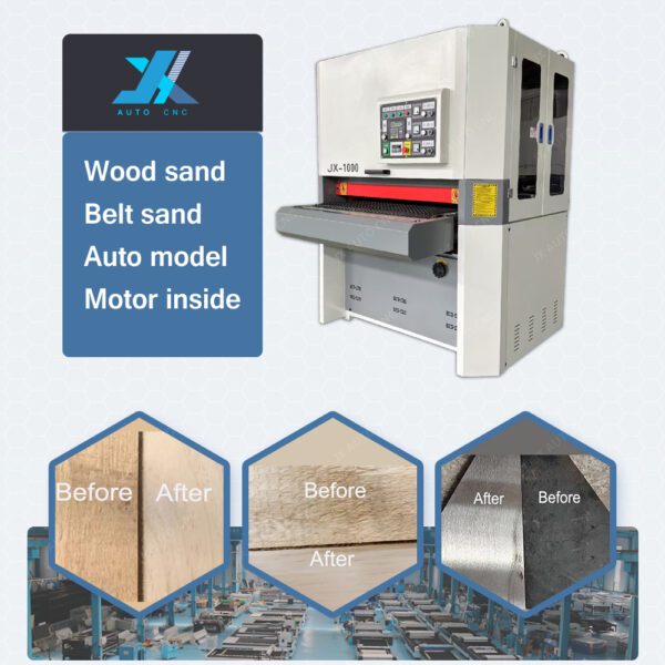 JX Industrial Heavy Duty Mdf Solid Wood Board Door Woodworking Drum Wide Belt Sander Machine - Image 2