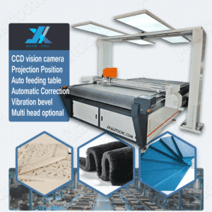 JX CNC Oscillating Knife Cutting Machine with CCD Camera Vibration Knife for Cloth Fabric Leather Cutting 3-6 Layers