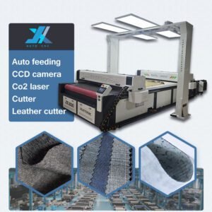 JX1830 auto feeding CCD leather 150W co2 laser Knife Cutting Machine